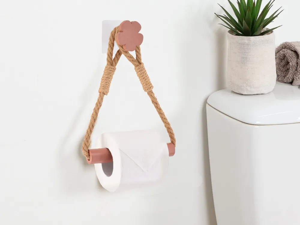 Uchwyt na papier toaletowy FLOWER blush róż * TENDANCE