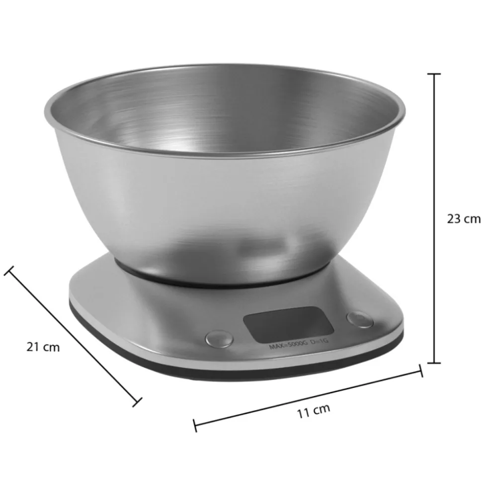 Waga kuchenna z miską srebrna Shelf