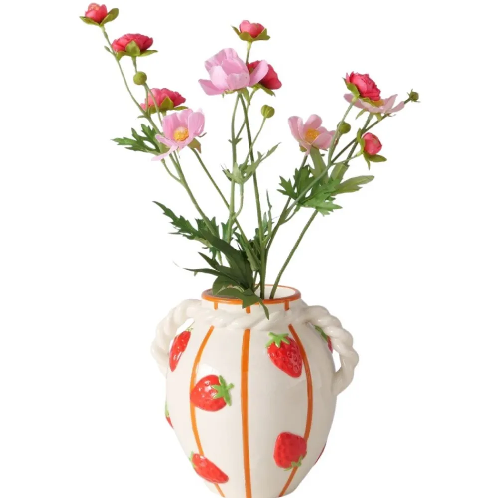 Wazon ceramiczny wzór w truskawki Fresas * Boltze Discount