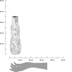 Wazon RITA 11x35 cm biało srebrny kwiaty * EUROFIRANY B.B. Choczyńscy Sp.J. New