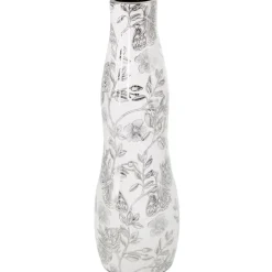 Wazon RITA 11x35 cm biało srebrny kwiaty * EUROFIRANY B.B. Choczyńscy Sp.J. New