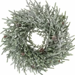 Wianek świąteczny ośnieżony 43 cm * H&S Decoration Clearance