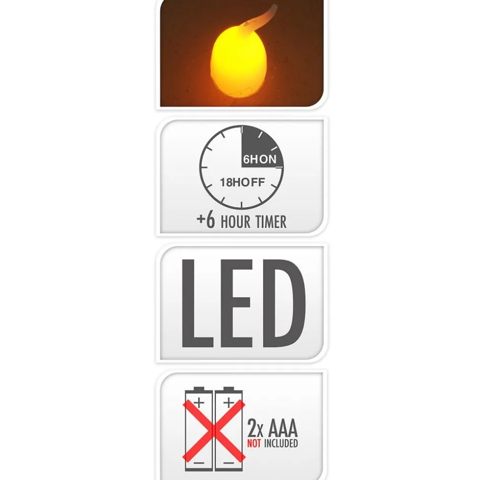 Świeca LED biała z funkcją timera 13x7cm