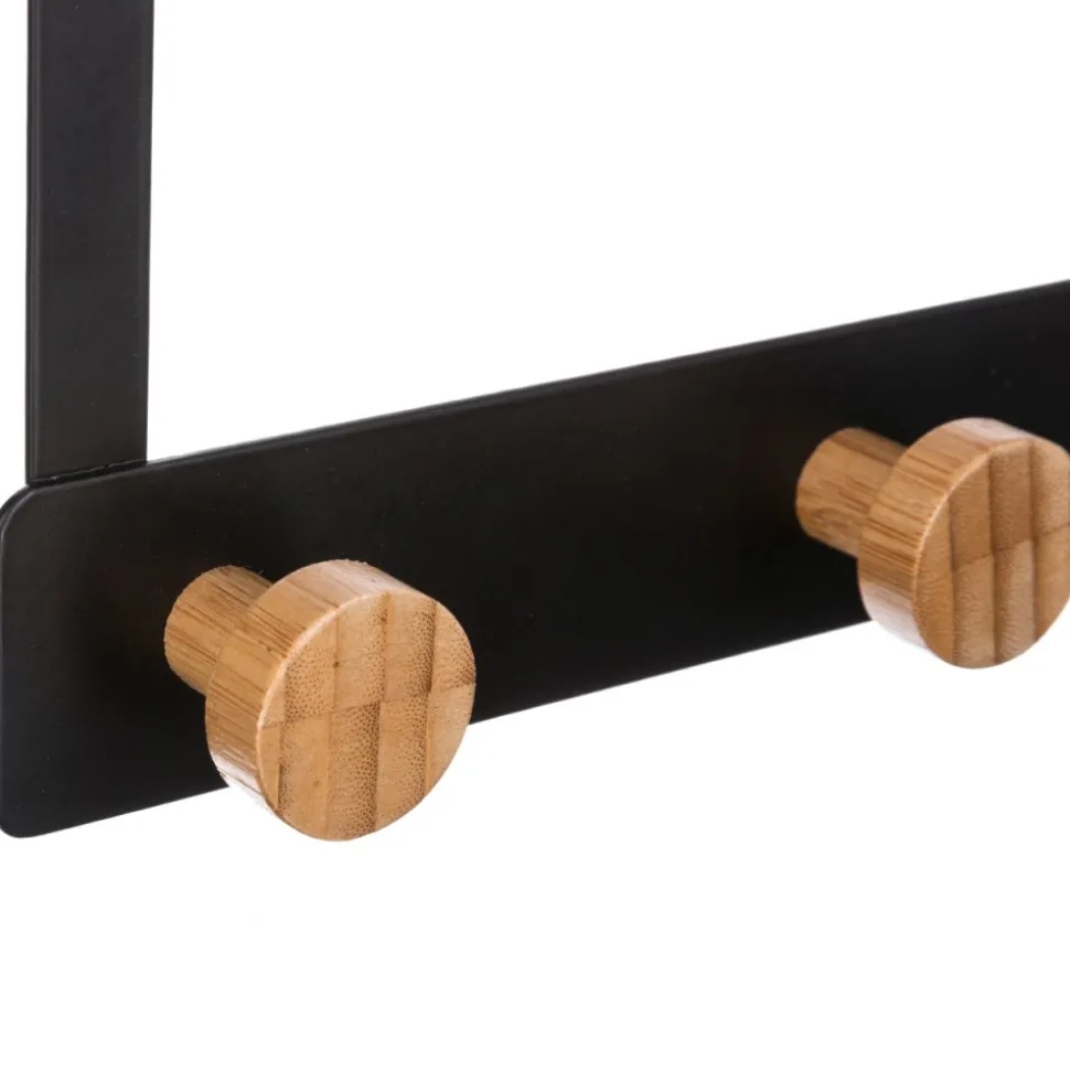 Wieszak na drzwi Bamboo Black 3 haczyki