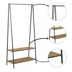 Wieszak na ubrania 2 półki loft Seaford