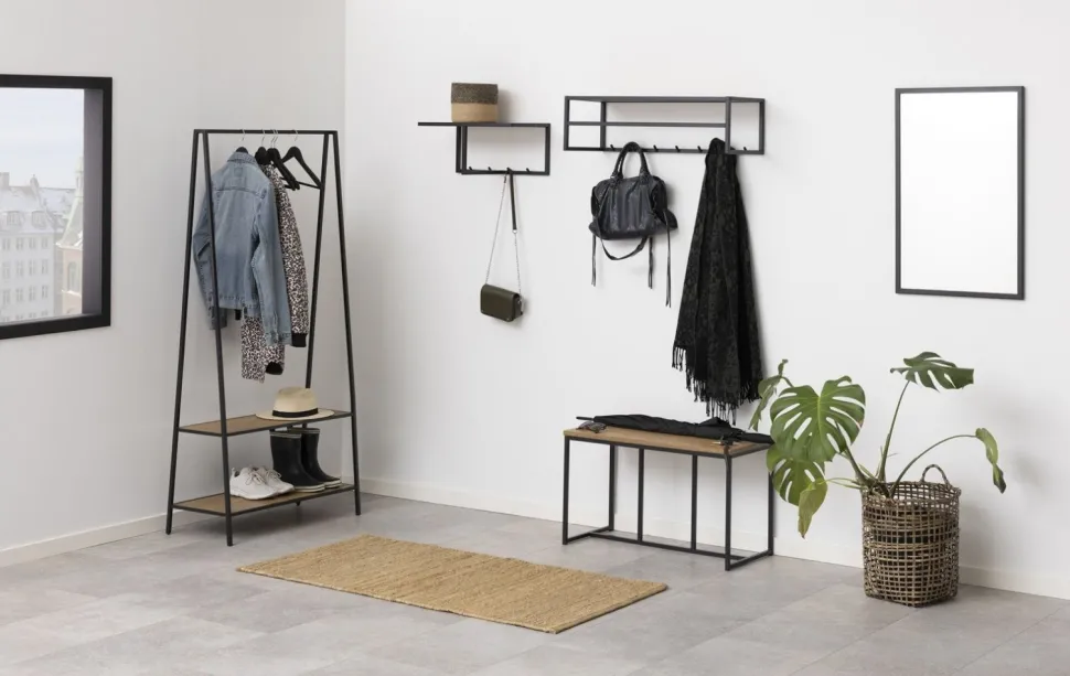 Wieszak na ubrania 2 półki loft Seaford