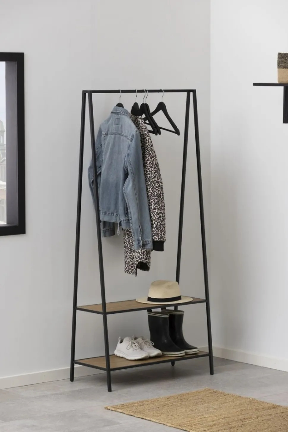 Wieszak na ubrania 2 półki loft Seaford