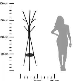 Wieszak na ubrania Tree z półką czarny