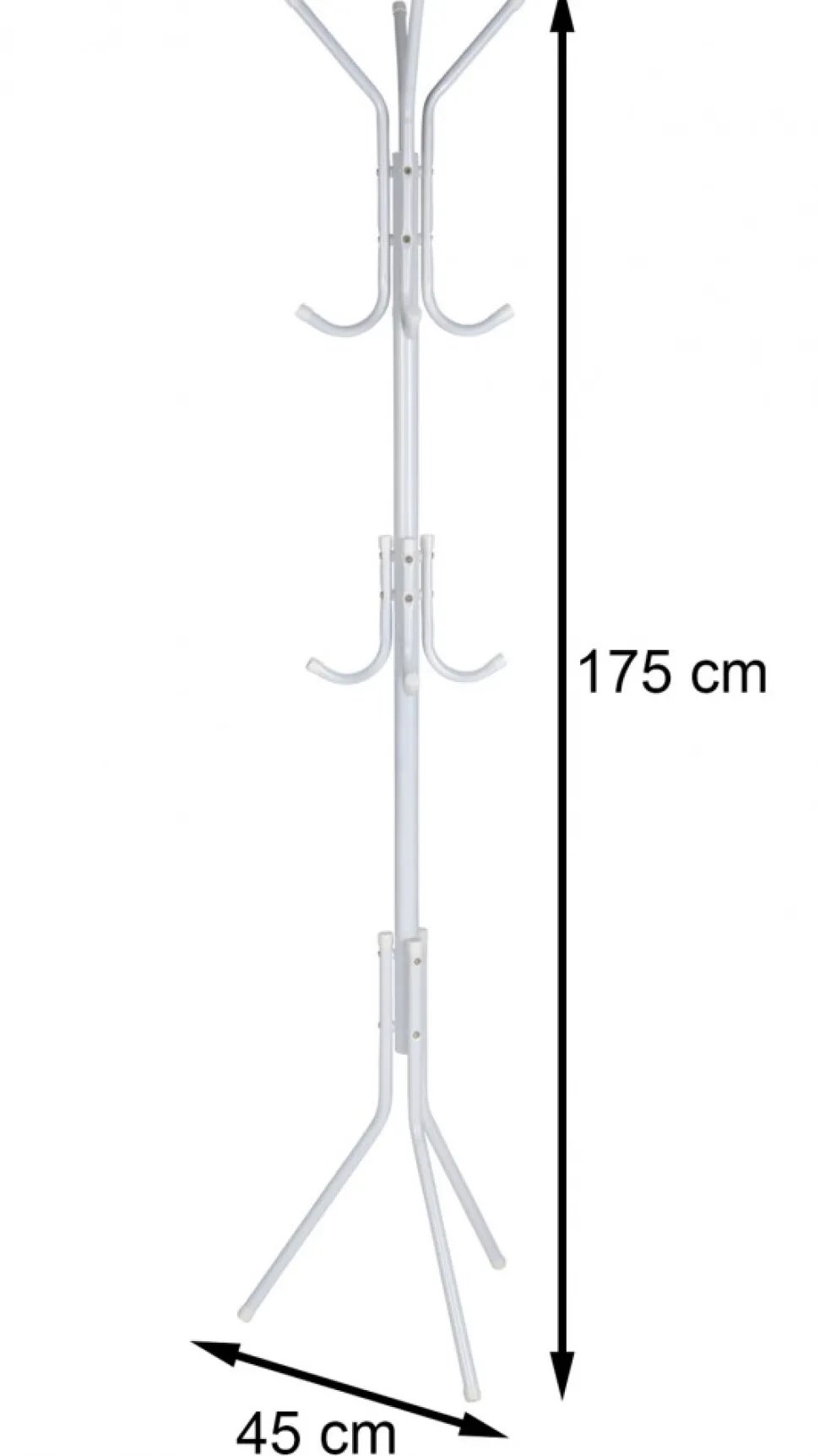 Wieszak stojący metalowy biały 175 cm