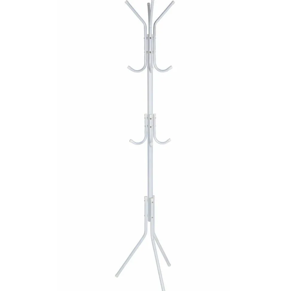 Wieszak stojący metalowy biały 175 cm