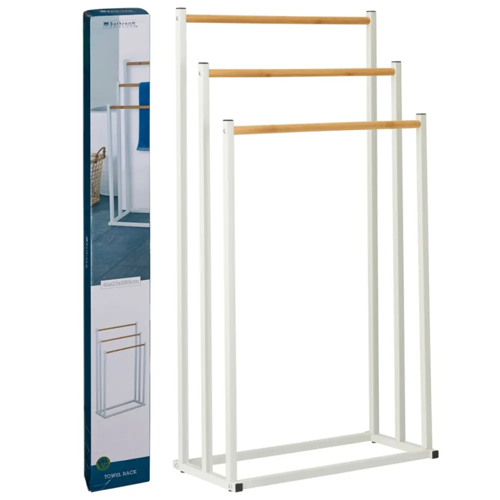Wieszak na ręczniki biały h85 cm * Excellent Houseware Clearance