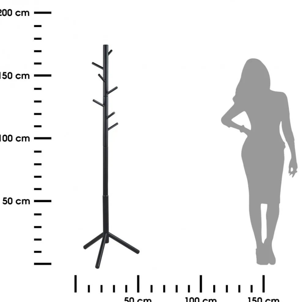 Wieszak na ubrania 7 haków 176 cm czarny Bremen * Actona Discount