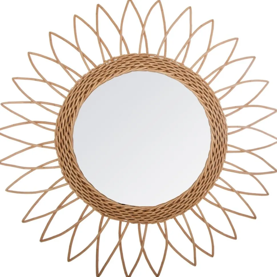 Wiklinowe lustro ścienne Sharp Sun 50 cm