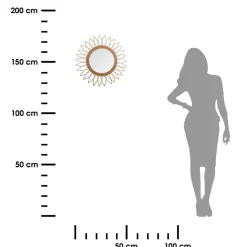 Wiklinowe lustro ścienne Sharp Sun 50 cm