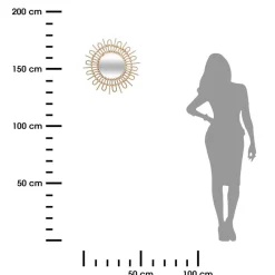 Wiklinowe lustro ścienne Słońce 50 cm * Atmosphera Hot