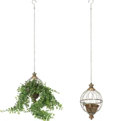 Wisząca metalowa donica z postarzanym efektem h32,5 cm * Esschert Design Sale
