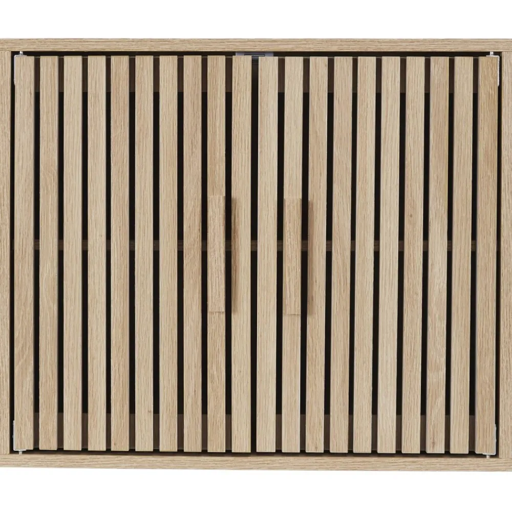 Wisząca szafka LINEA 60x50 cm lamelowy front * HowHomely