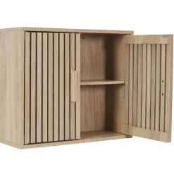 Wisząca szafka LINEA 60x50 cm lamelowy front * HowHomely
