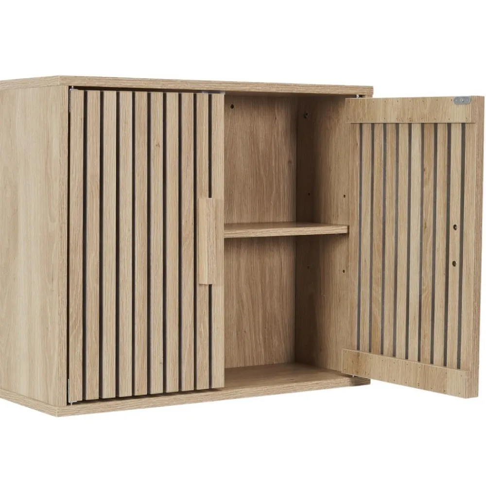 Wisząca szafka LINEA 60x50 cm lamelowy front * HowHomely