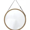 Wiszące lustro okrągłe 38 cm Amora brązowe * TENDANCE