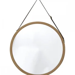 Wiszące lustro okrągłe 38 cm Amora brązowe * TENDANCE