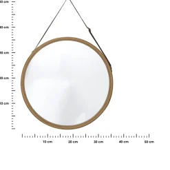 Wiszące lustro okrągłe 38 cm Amora brązowe * TENDANCE