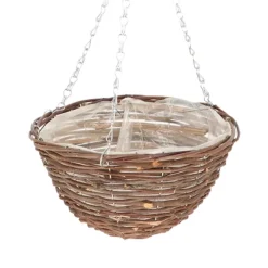 Wiszący kosz na kwiaty z wikliny 25 cm