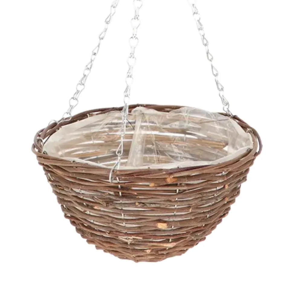 Wiszący kosz na kwiaty z wikliny 25 cm