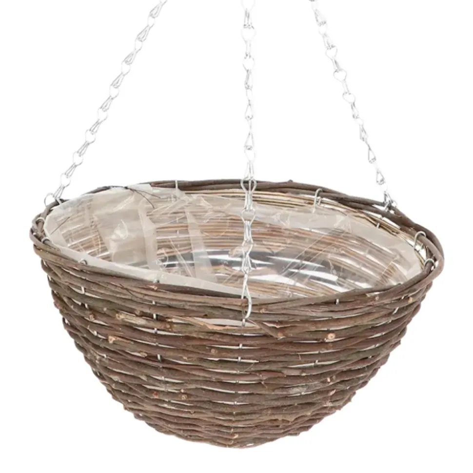 Wiszący kosz na kwiaty z wikliny 35 cm