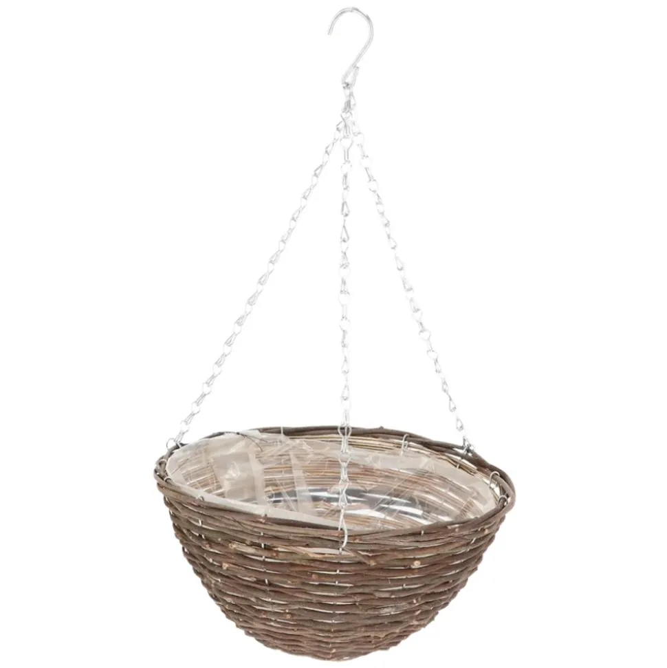 Wiszący kosz na kwiaty z wikliny 35 cm