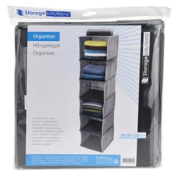 Wiszący organizer do szafy tekstylny 6 przegródek 120x30x30 cm