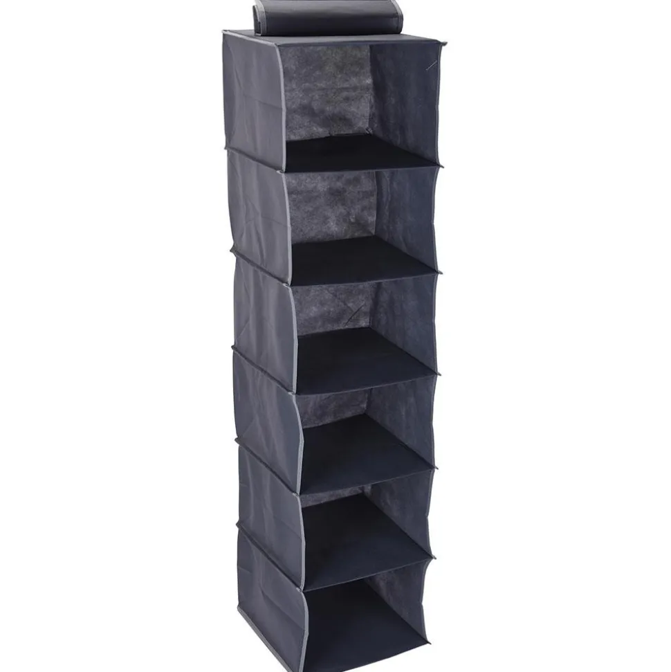 Wiszący organizer do szafy tekstylny 6 przegródek 120x30x30 cm