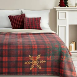 Świąteczny koc CHERRY 200x220 kratka * EUROFIRANY B.B. Choczyńscy Sp.J. Discount