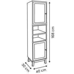 Wąska szafka łazienkowa Cane 168 cm brązowa * 5five Simply Smart Hot