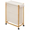 Wąski kosz na pranie White bamboo