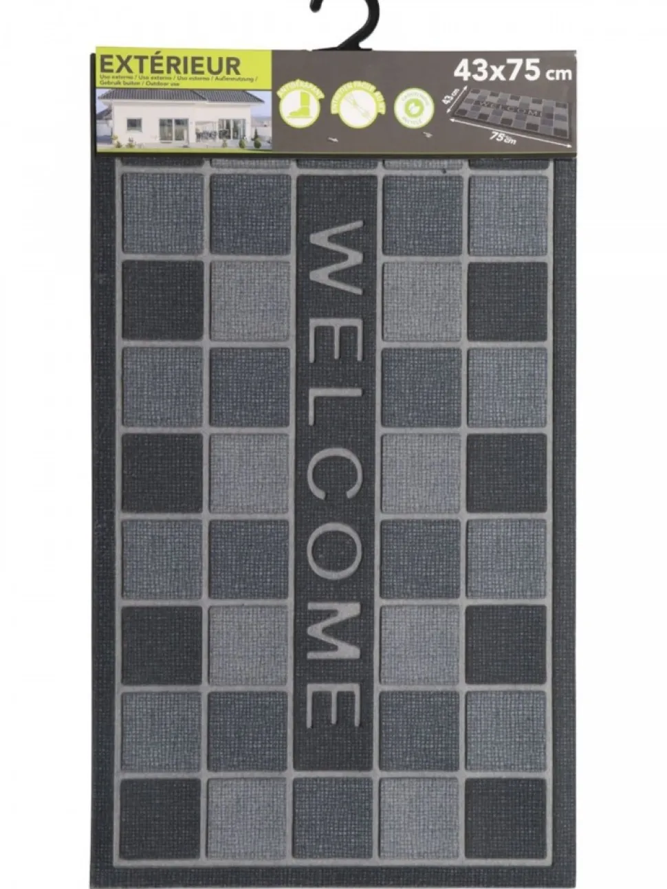 Wycieraczka gumowa Welcome szara 43x75 cm