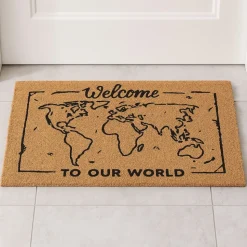 Wycieraczka kokosowa Welcome to our World mapa 60x40 cm