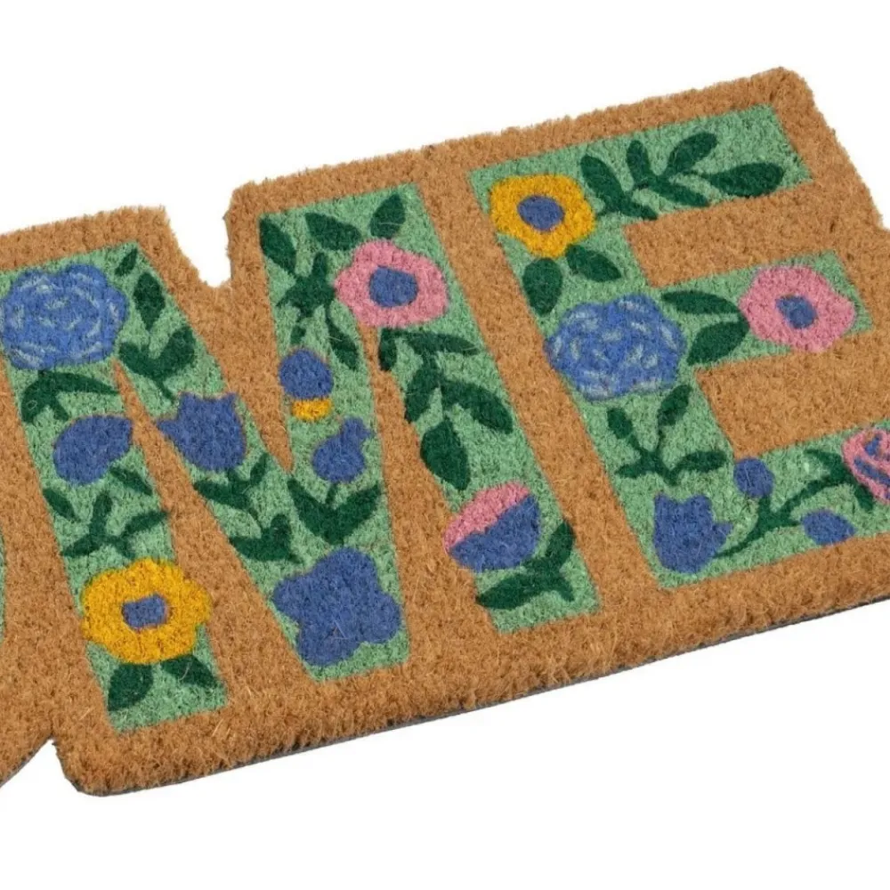 Wycieraczka kokosowa HOME kwiatowa 75x25 cm * HowHomely Online