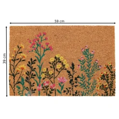 Wycieraczka kokosowa w kwiaty 59x39 cm * H&S Decoration Clearance