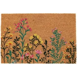 Wycieraczka kokosowa w kwiaty 59x39 cm * H&S Decoration Clearance