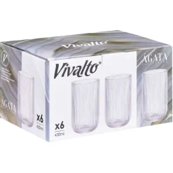 Wysoka szklanka 430 ml prążkowana * VIVALTO Online