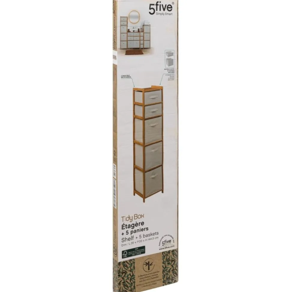 Wysoki 5-poziomowy regał 144 cm Tidy Box