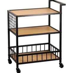 Wózek kuchenny na kółkach 3 poziomy loft 60x38xh79 cm