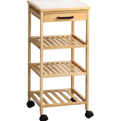 Wózek kuchenny bambusowy z szufladą 34 x 34 x h73 cm * Kesper Discount