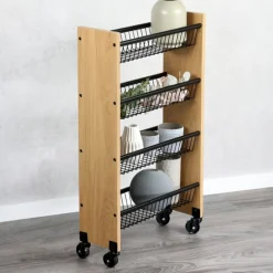 Wózek kuchenny wąski na kółkach 4 poziomy 45x17xh77 cm * Kesper Clearance