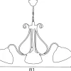Żyrandol ANTICA Złoty Czarny Szklany Klosz 3xE27
