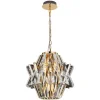 Żyrandol CROWN Złoty Szklane Kryształy 4xE14 34cm