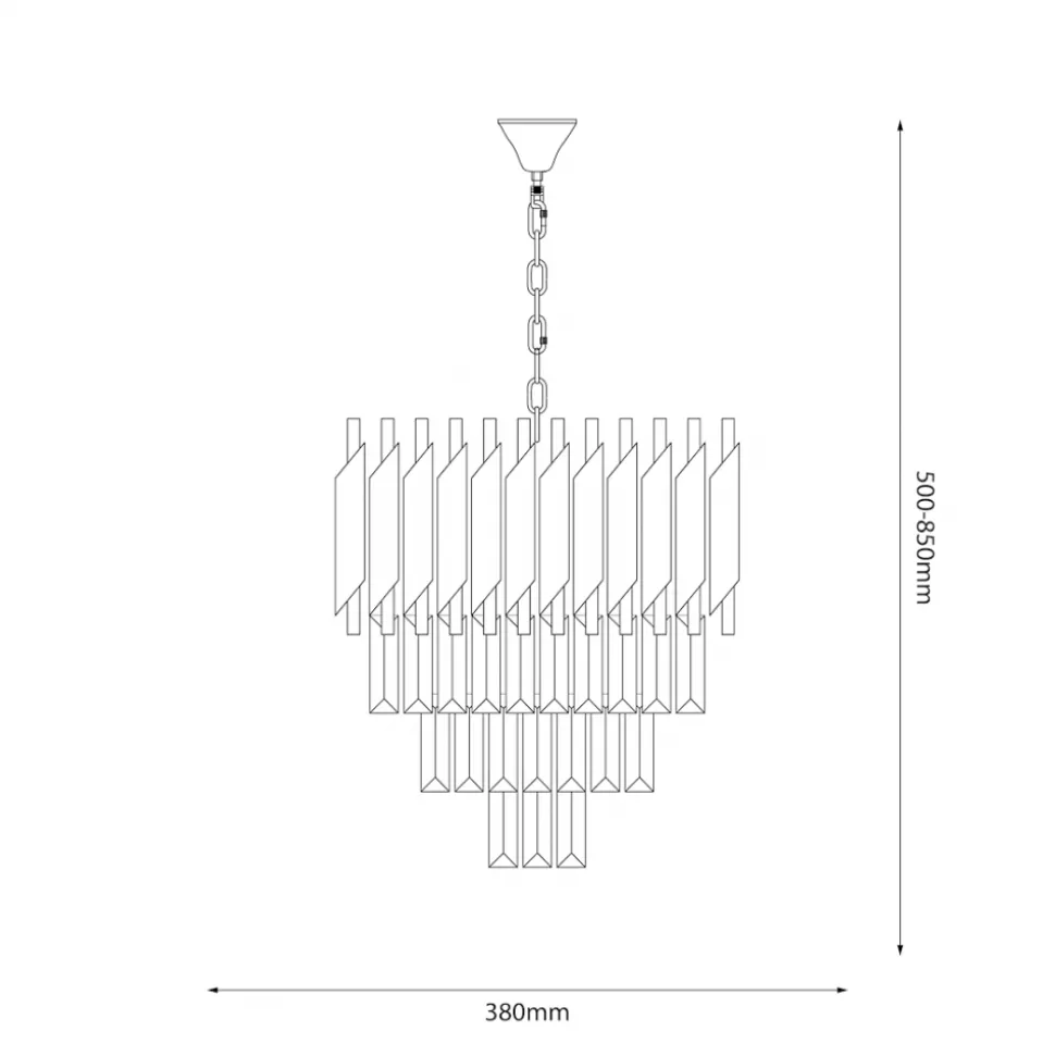 Żyrandol Kryształowy Cristal Czarno-złoty 5xE14 38cm