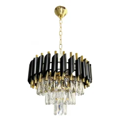 Żyrandol Kryształowy Cristal Czarno-złoty 5xE14 38cm