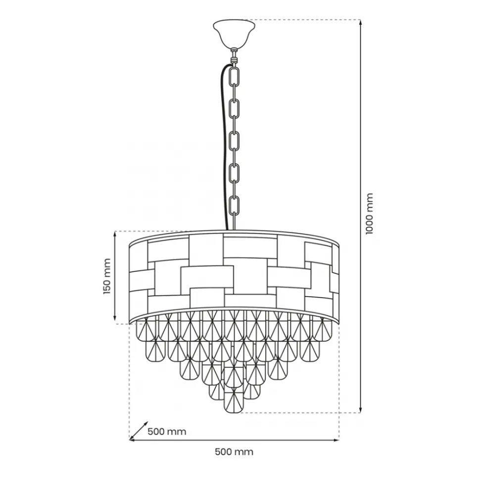 Żyrandol LUXURIA Złoty Szklane Kryształy 9xE14 50cm
